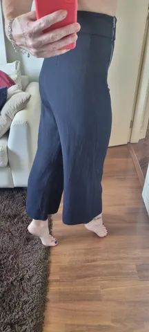 calça pantacourt cintura alta zara, p