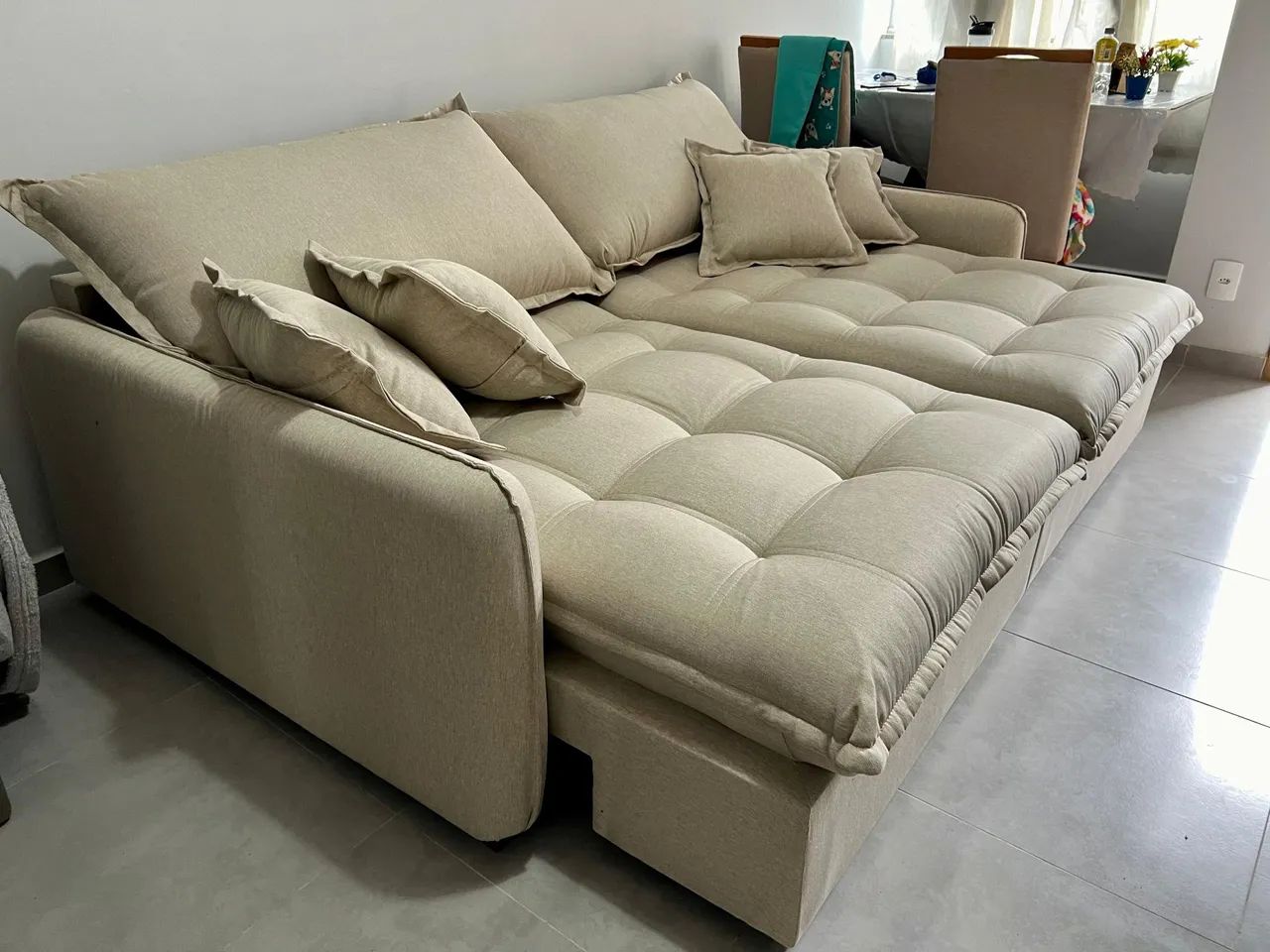 Sofás novos viram cama sem caixaria eu tenho os mais lindos modelos 