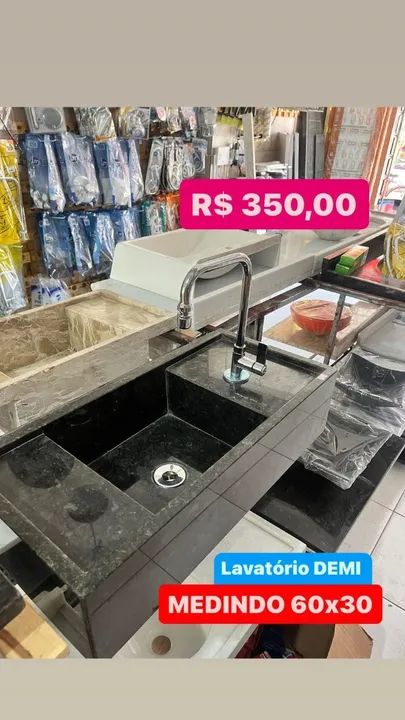 lavatorio granito verde ubatuba 60x30 demi 