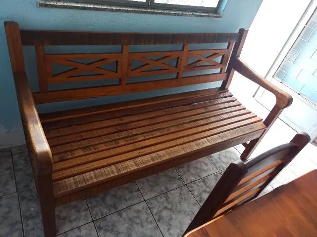 Conjunto de banco de madeira de demolição  - Foto 3