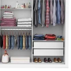 Guarda Roupa Bahia Casal 3 Portas de Correr e 4 Gavetas Branco - Foto 3