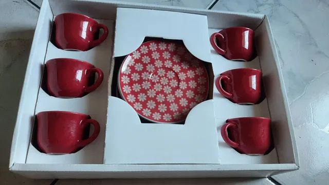 Conjunto de 6 chicaras de café Oxford floral renda pequena  - Foto 2