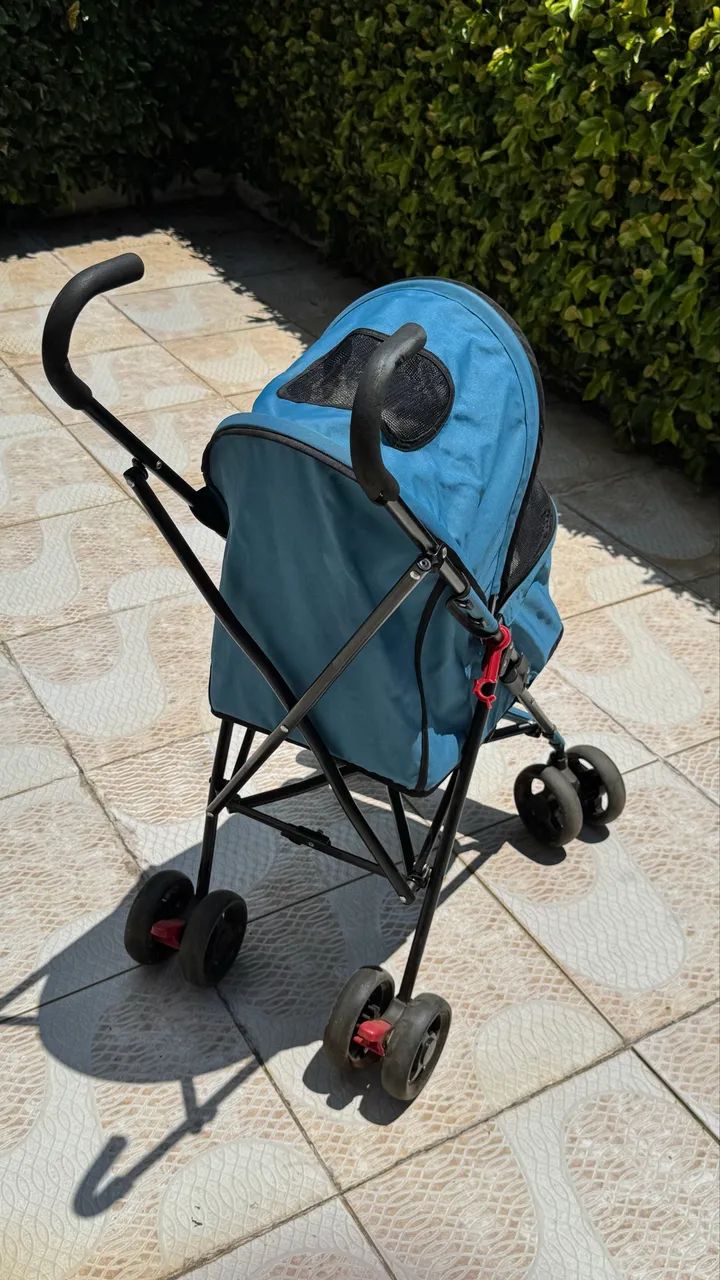 Carrinho Pet Dobrável Azul - Foto 2