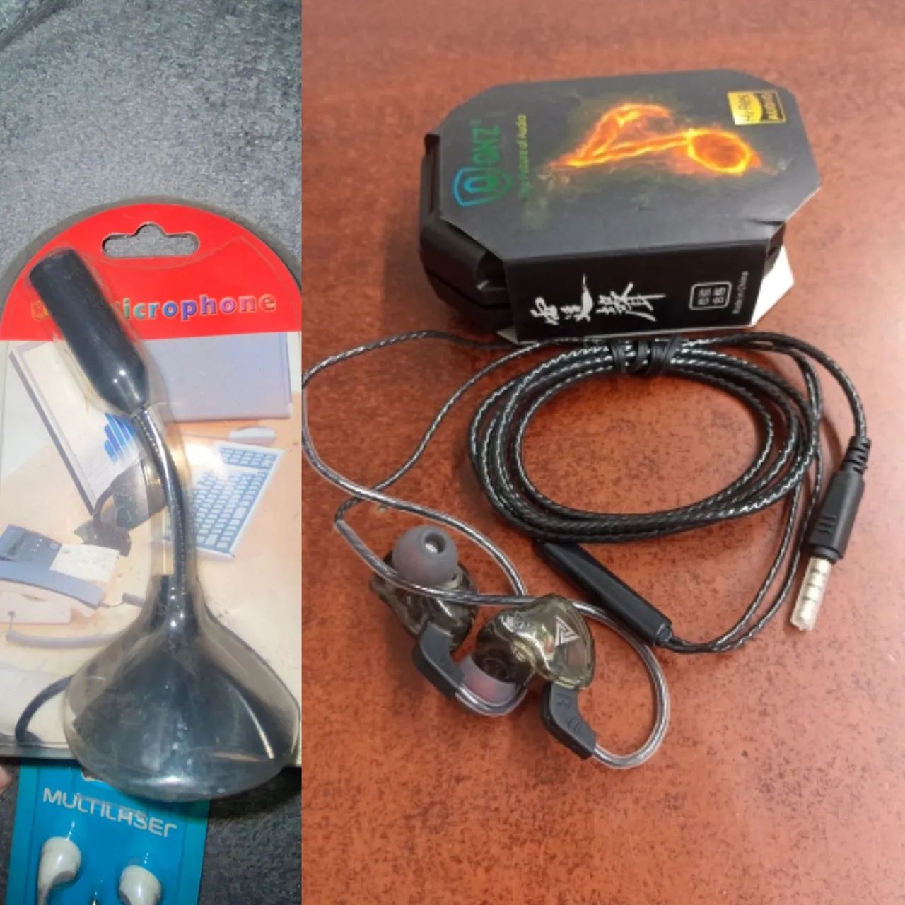 Fone qkz + microfone USB 