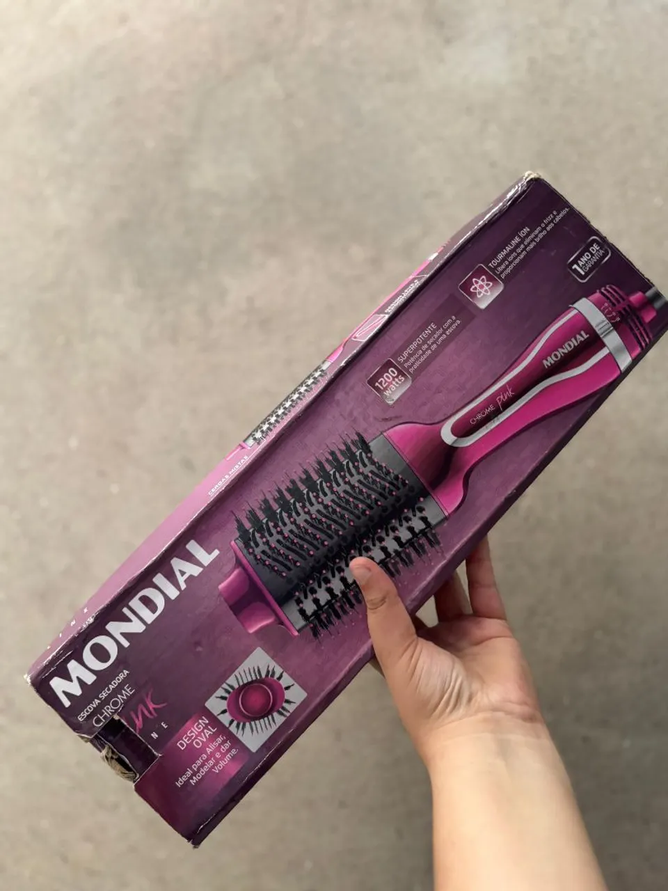 Escova Secadora Chrome Pink Mondial
