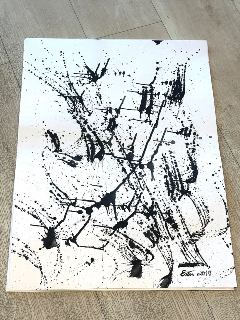 Quadro Abstrato em Preto e Branco