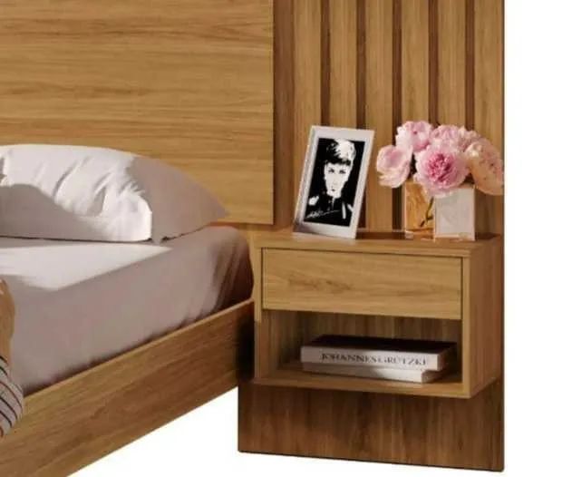 CAMA DE CASAL ZARA C/ PAINEL E 2 MESAS DE CABECEIRA 100% MDF- FAZEMOS ENTREGA! - Foto 3