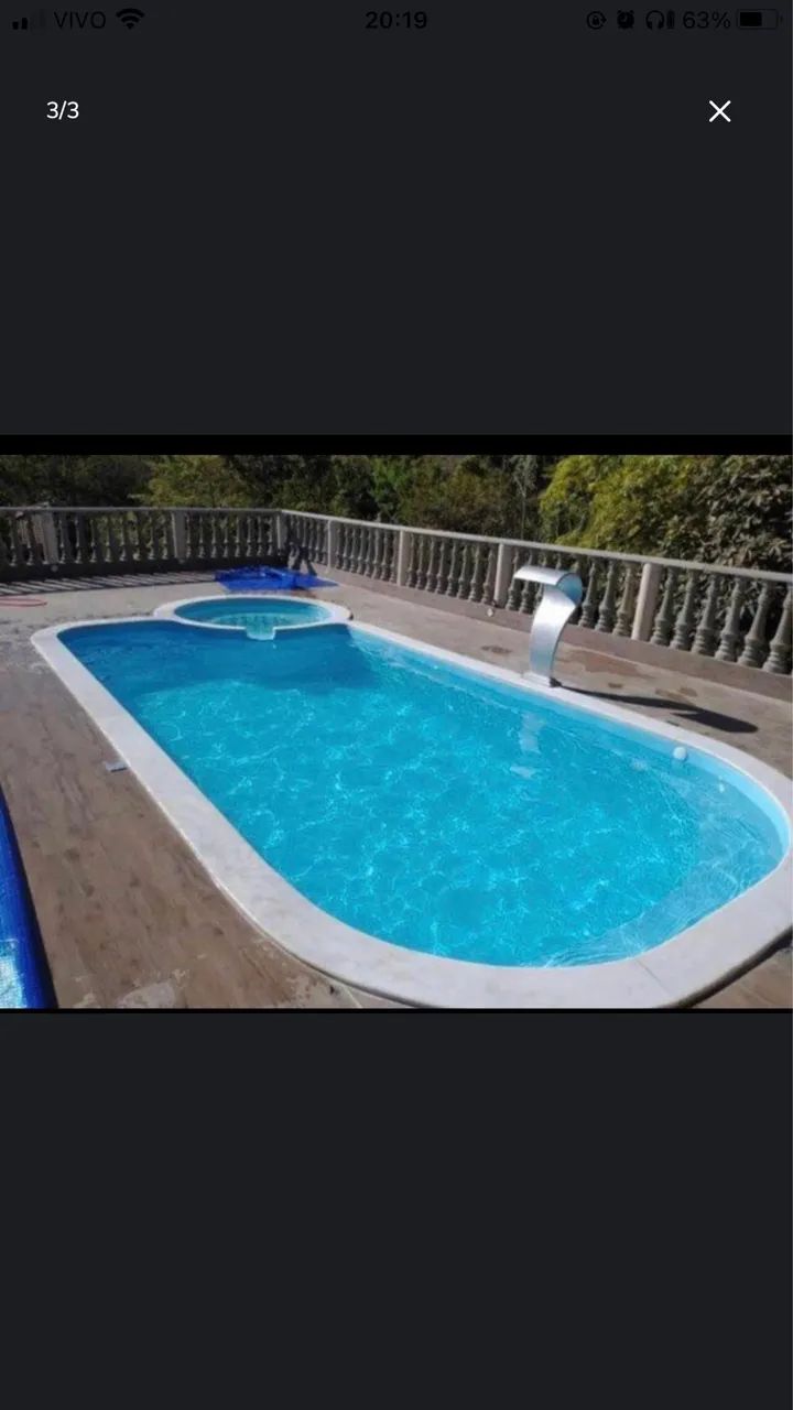 Piscina de fibra instalada FÁBRICA DE PISCINAS 