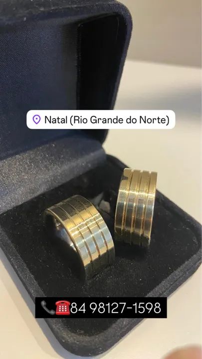 Lindo Par Alianças Moeda Antiga Pronta Entrega