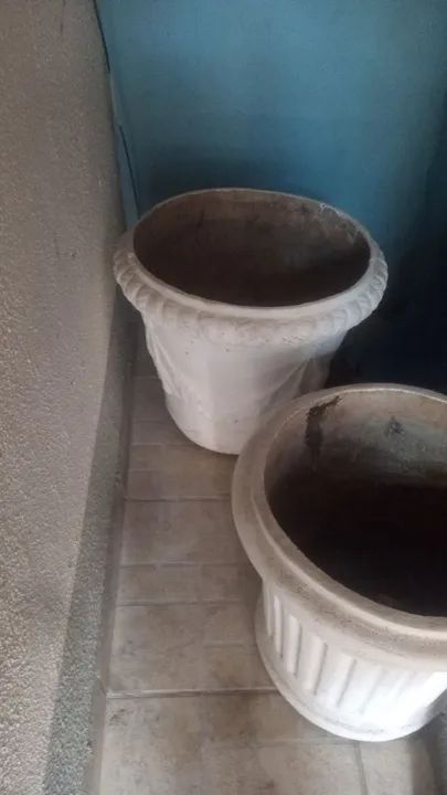 Jardim vaso cimento 