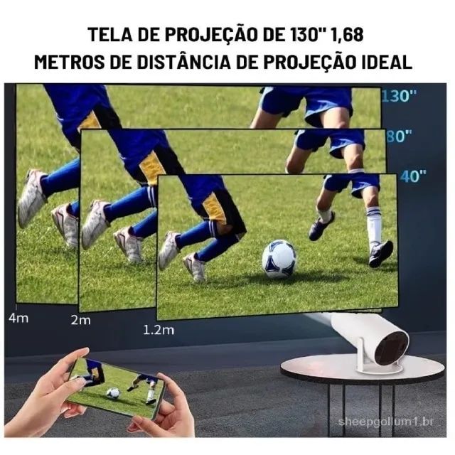 Mini Projetor Portátil Wifi 5G Bluetooth 5.0 Android 11 4K 1080 Full HD até 130 polegadas - Foto 3