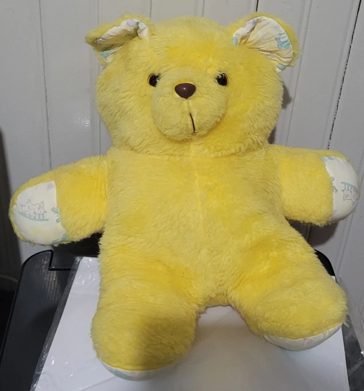 Urso de Pelúcia Amarelo Vintage