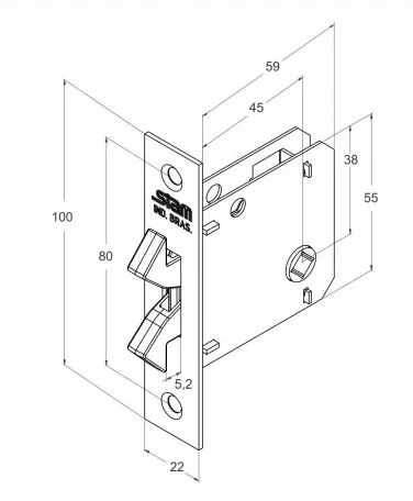 FECHADURA 1006S WC CLASSIC ROSETA QUADRADA GOLD - Foto 2