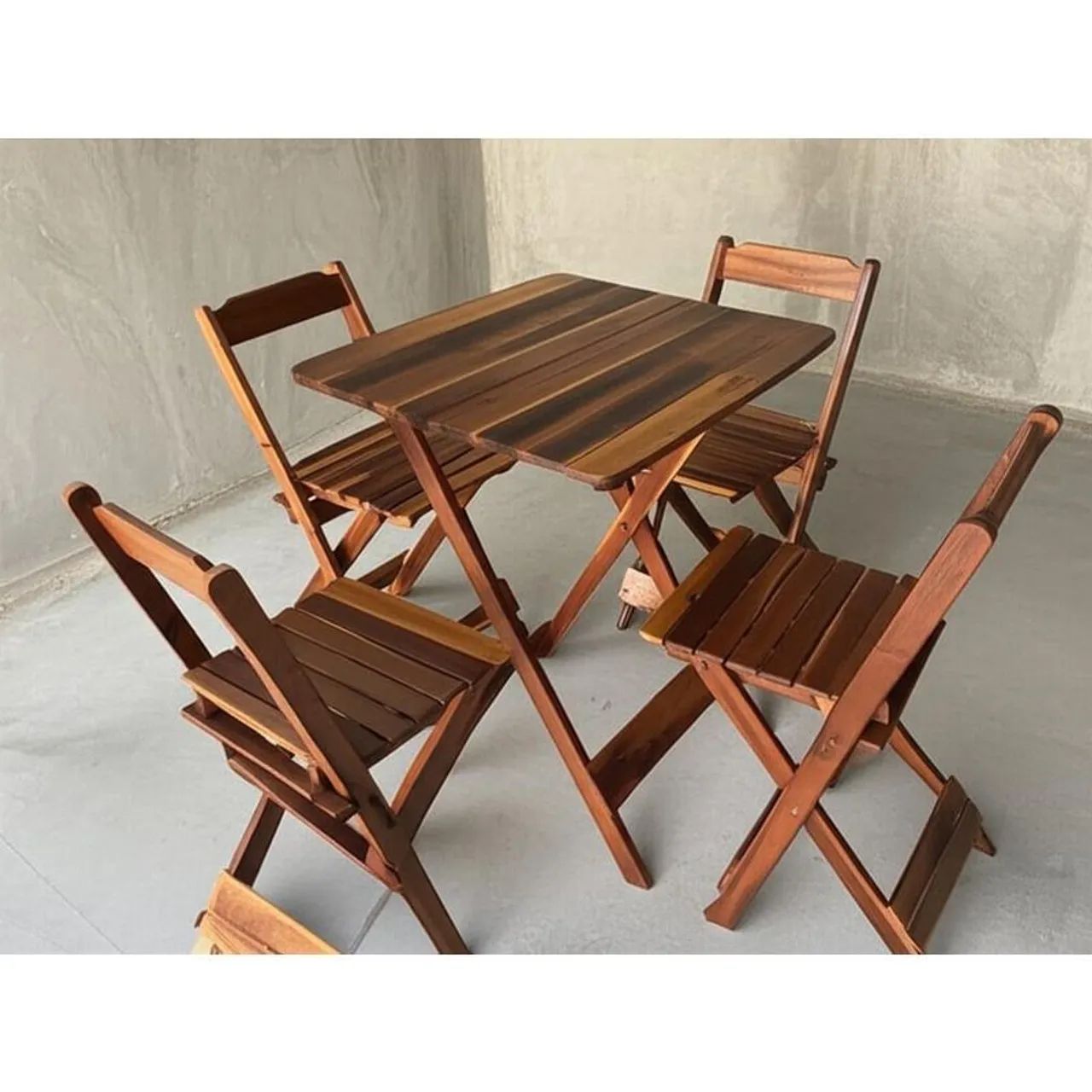Kit mesa dobrável madeira maciça  - Foto 4