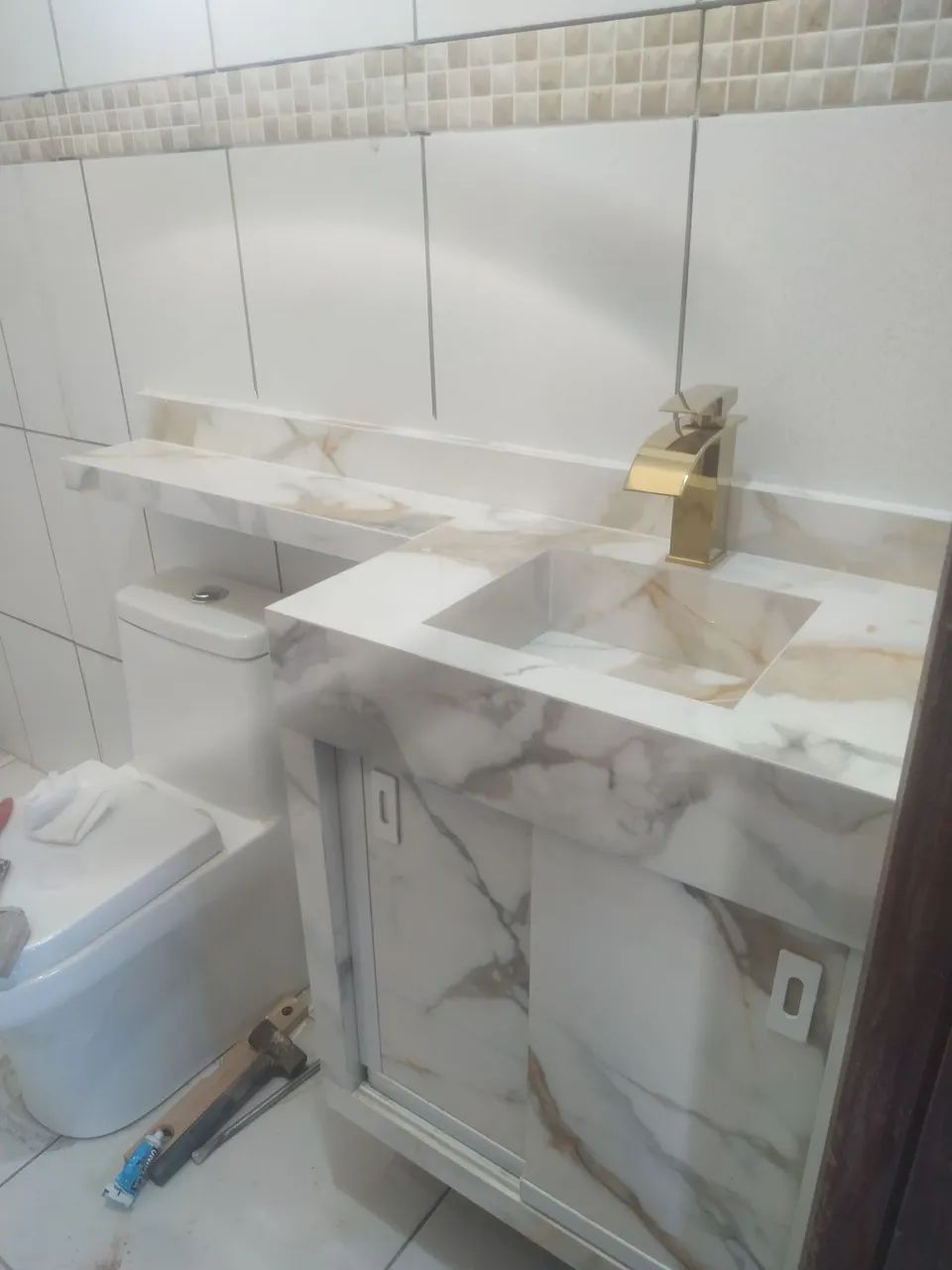 Kit completo pia + gabinete + torneira + válvula   promoção  - Foto 4