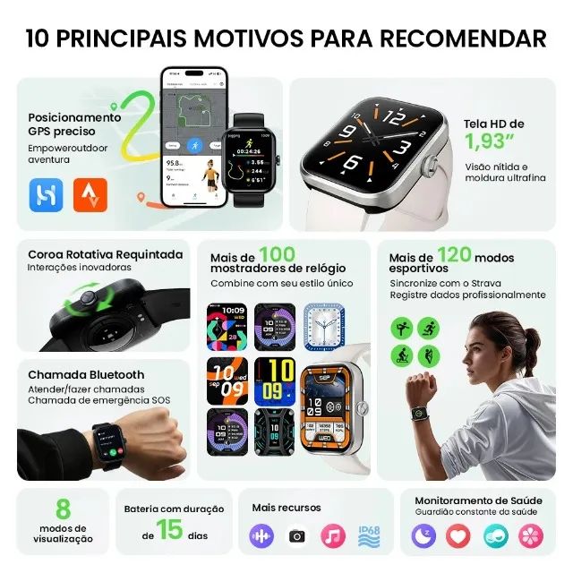 Relógio Smartwatch Haylou Watch 4 Com Gps Prateado Silver - Foto 4