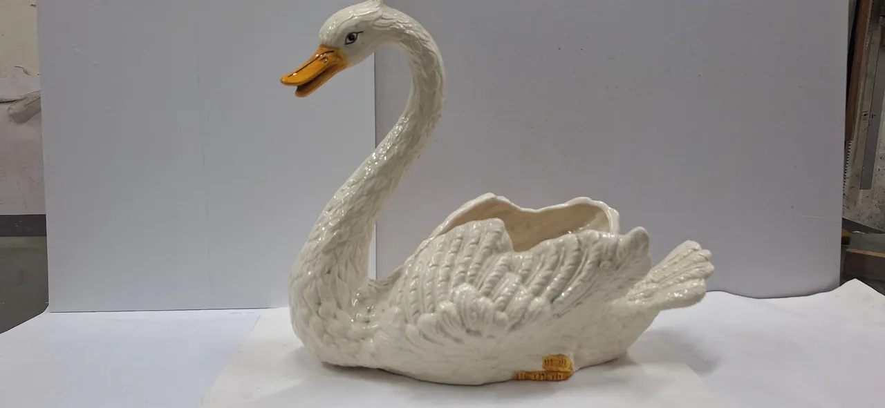 Vaso Decorativo Cisne Cerâmica