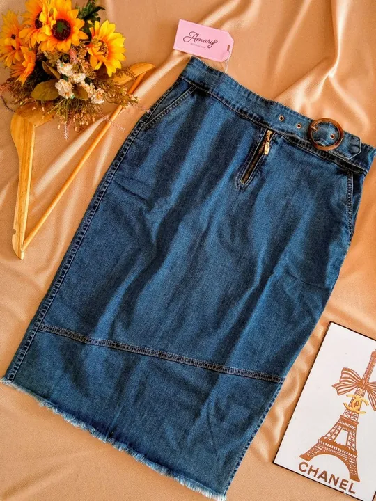 saia jeans com elastano