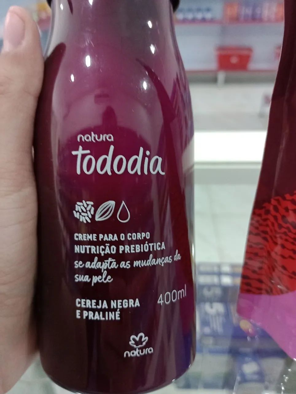 Natura Tododia creme hidratante Cereja Negra e Pralinê creme 400ml + refil 400ml - Foto 2