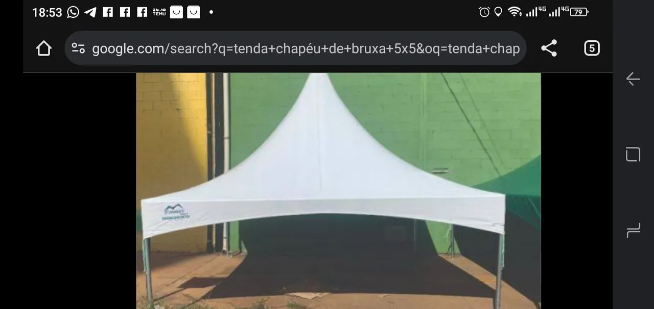 Tenda chapéu de bruxa 5x5