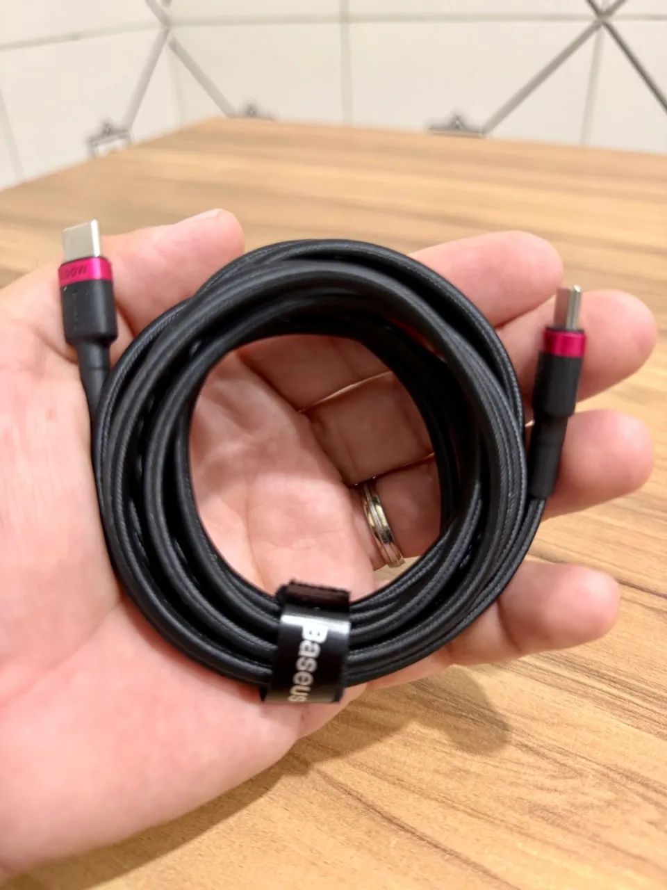 Cabo USB-C Baseus 100W Iphone e MacBook 2 Metros Jaquetado. - Foto 5