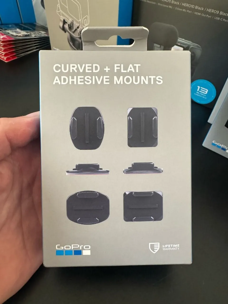 Kit 6 Suportes Bases Adesivos Curvos + Planos GoPro Original