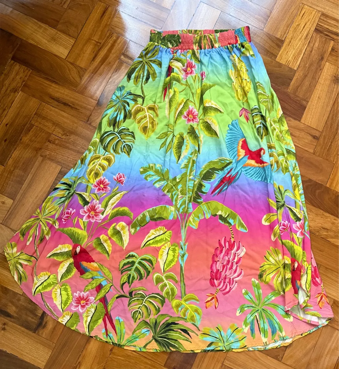 Saia Longa Estampada Floral Tropical