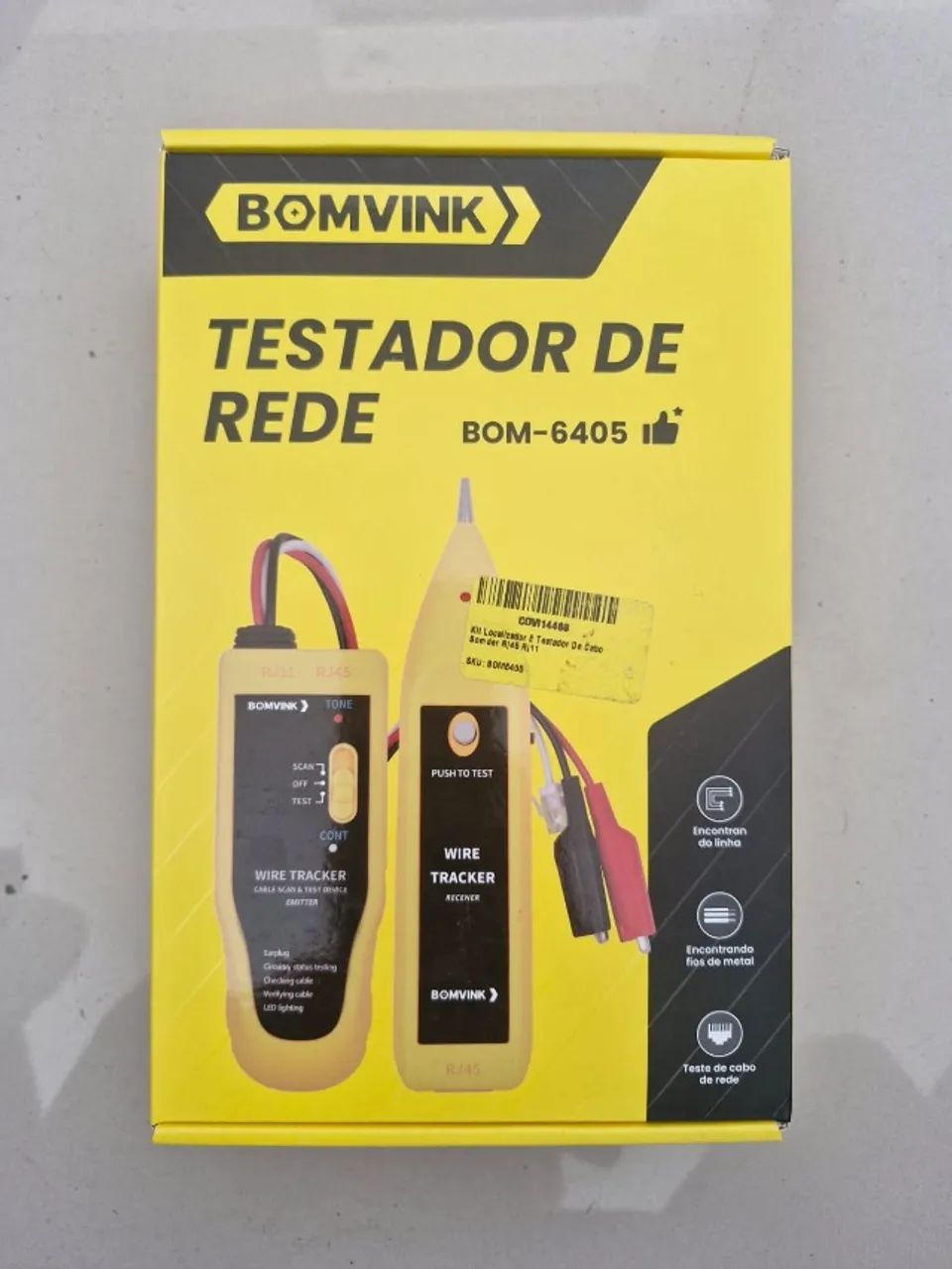 Kit Localizador Testador Cabo E Linha Rede Rj45 E Rj11 - Bomvink