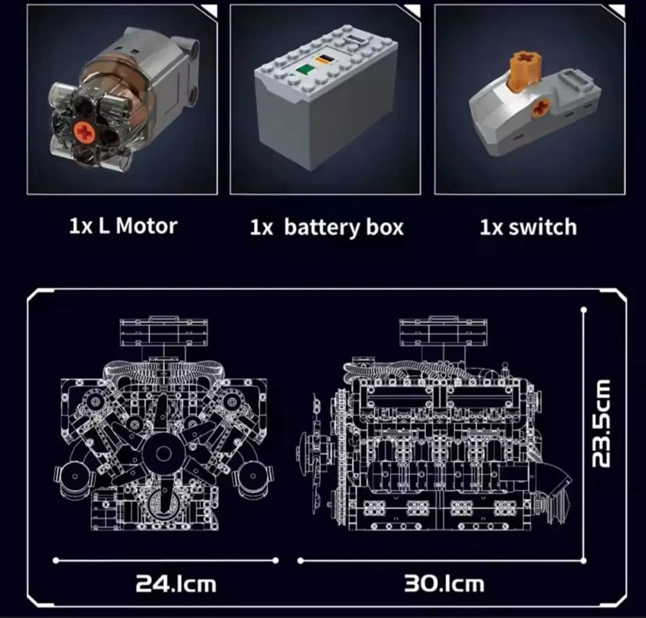 BLOCOS DE MONTAR MOTOR V8 TANK ENGINE 2250 PEÇAS MOD 10182 MARCA MOULD KING - Foto 4