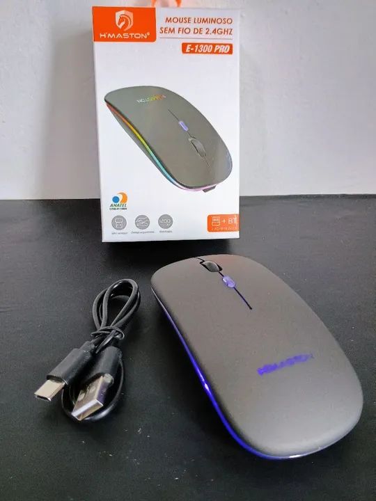 Mouse Slim recarregável via bluetooth e com adaptador USB/ MEGA OFERTA  - Foto 4