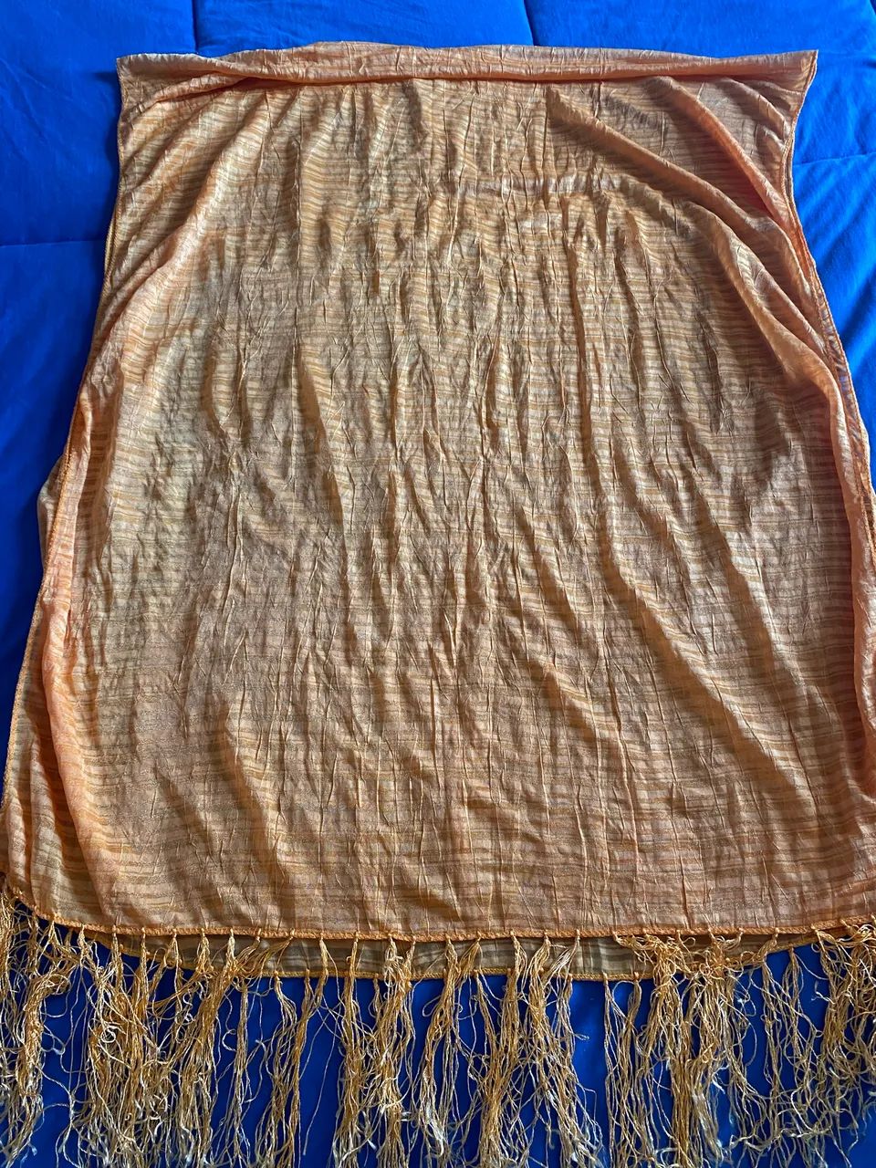 Lenço echarpe viscose laranja - Foto 2