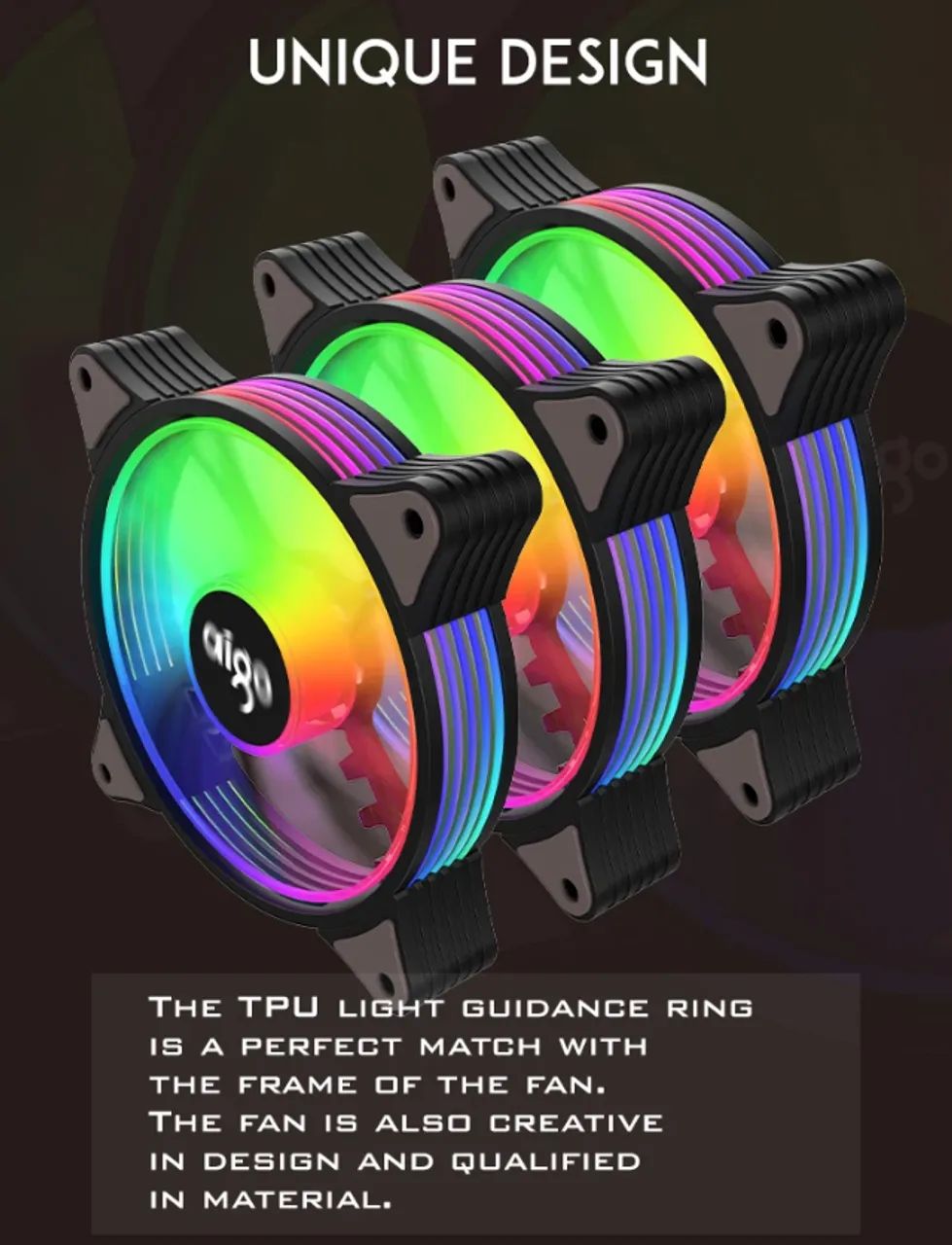 Kit 5 fans RGB Aigo AR12 + Controladora + Controle Remoto *Frete Grátis - Foto 5