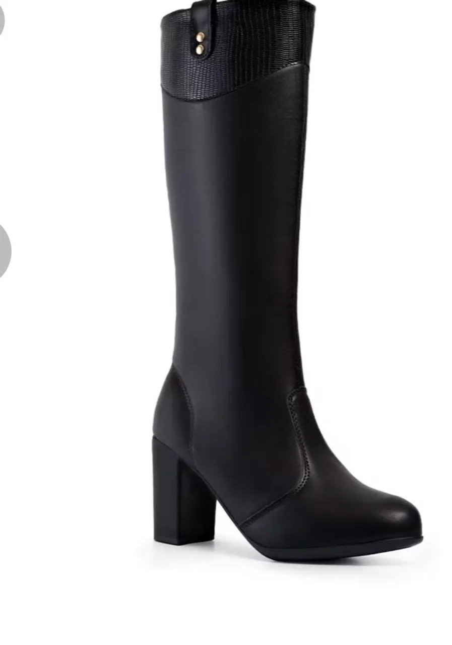Bota Feminina Cano Alto Salto Bloco