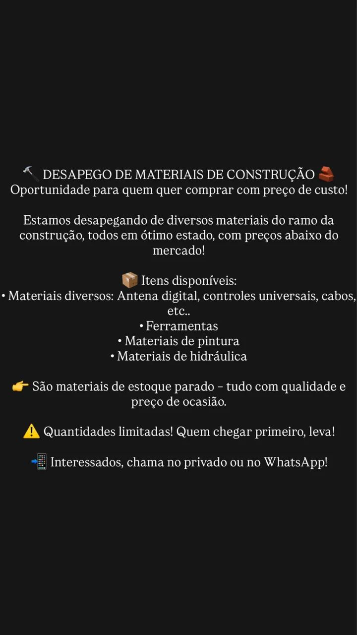 DESAPEGO DE MATERIAIS DE CONSTRUÇÃO 