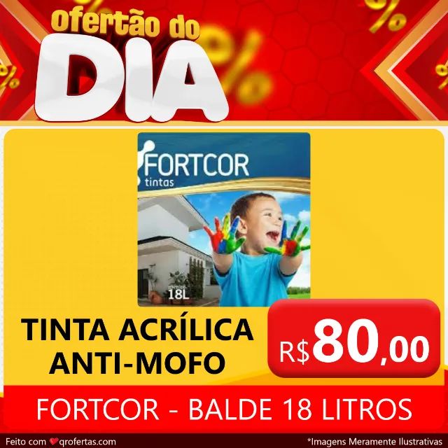 TINTA ACRILICA FORTCOR BRANCO NEVE ANTI - MOFO  - BALDE DE 18 LITROS  - Foto 2