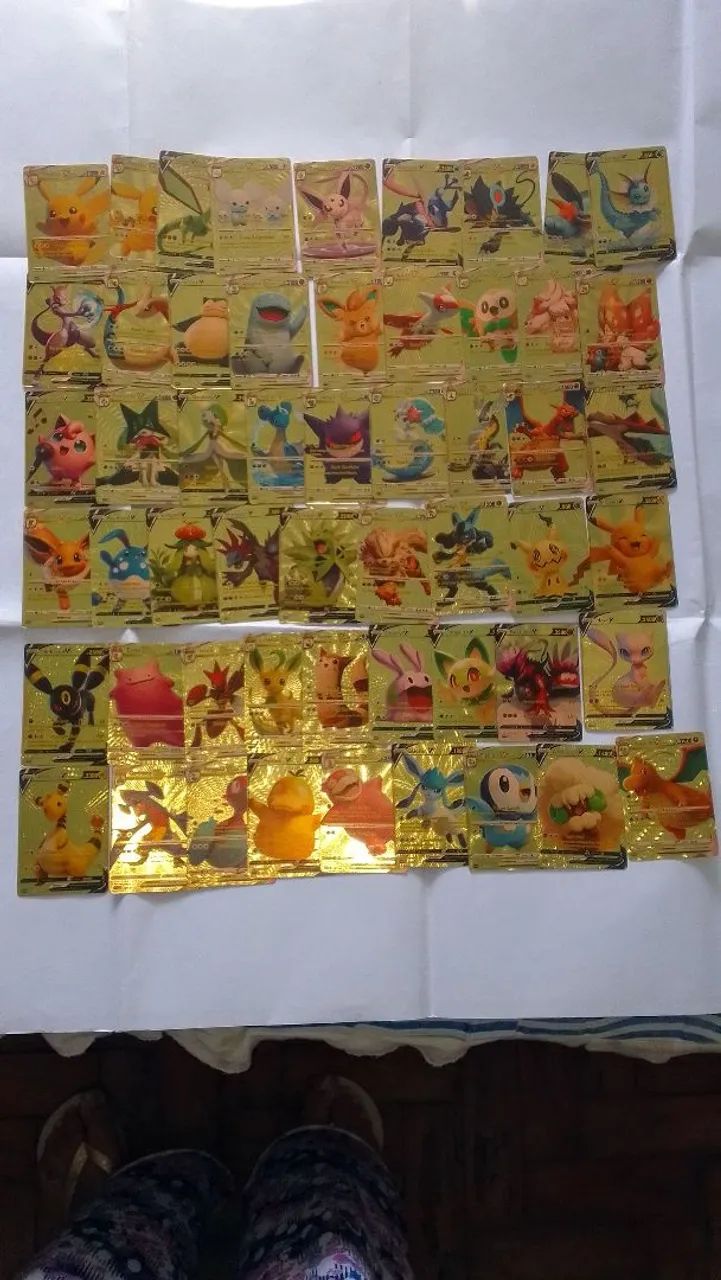 54 card Coleção de cartas Pokémon Douradas
