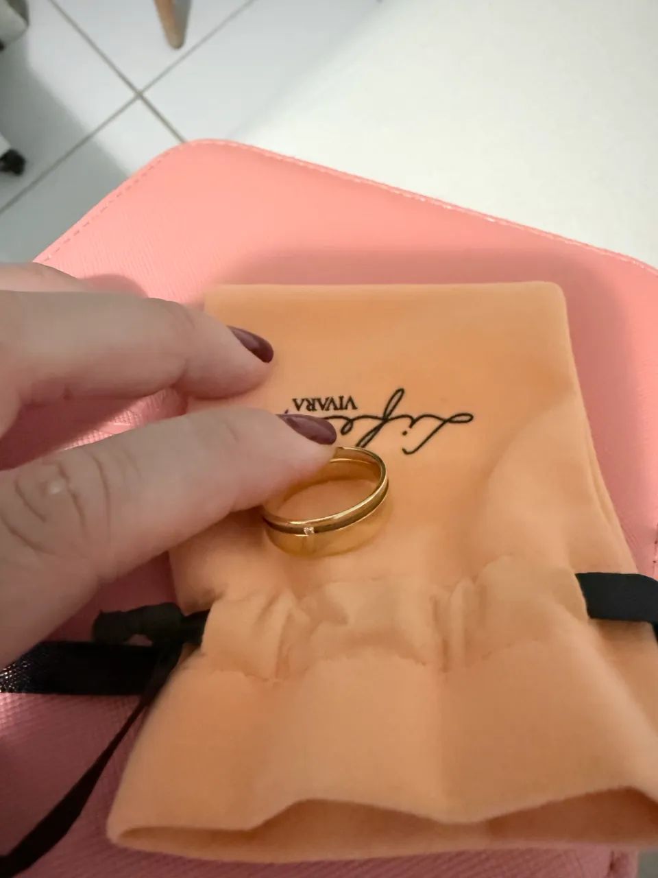 ALIANÇA VALENTINES EM OURO AMARELO 18K E DIAMANTE, 8MM - Foto 3