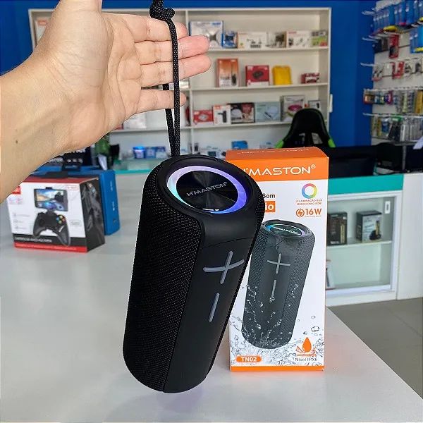 Caixa de Som Bluetooth Sem fio 16W com LED IPX6 Resistente a Água, TWS, Rádio - H'Maston  - Foto 4