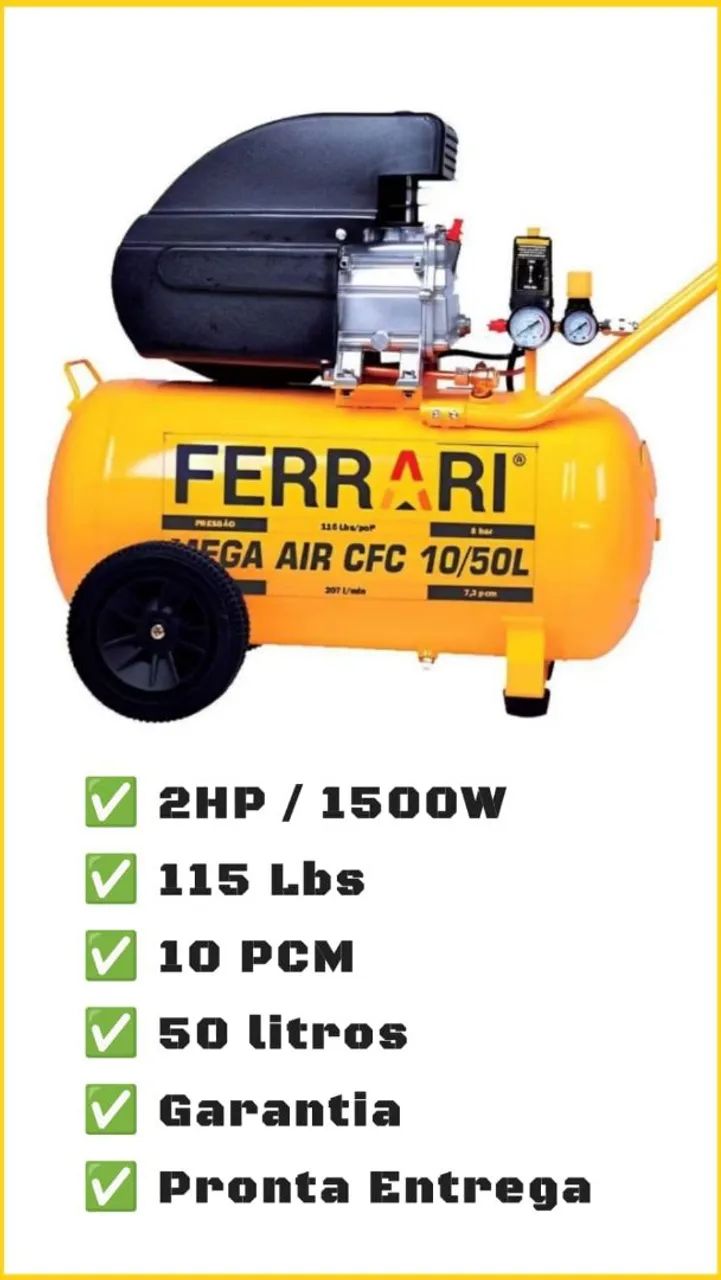COMPRESSOR DE AR FERRARI 10/ 50 - Foto 5