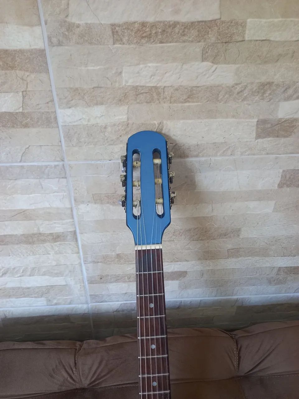 Violão flet nailon elétrico azul (Luther) - Foto 5