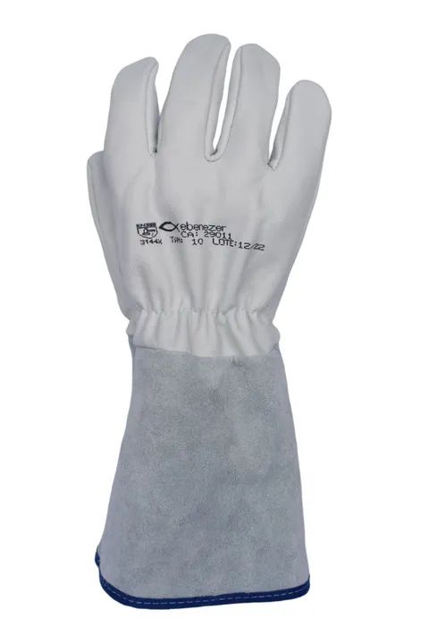 Luva de Couro Vaqueta Punho 15cm Cano Longo Tam 10 EPI