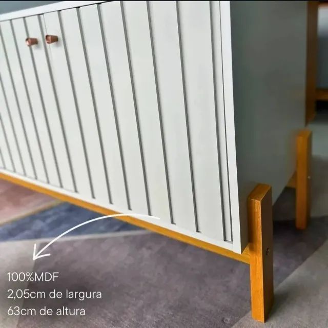 Bancada Permóbili Holanda 100% MDF - Off White/Cinamomo - Montagem Grátis  - Foto 4