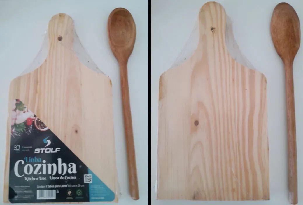 Novos! Jogo Cozinha de Madeira Rústica e Bambu - 07 itens - Foto 3