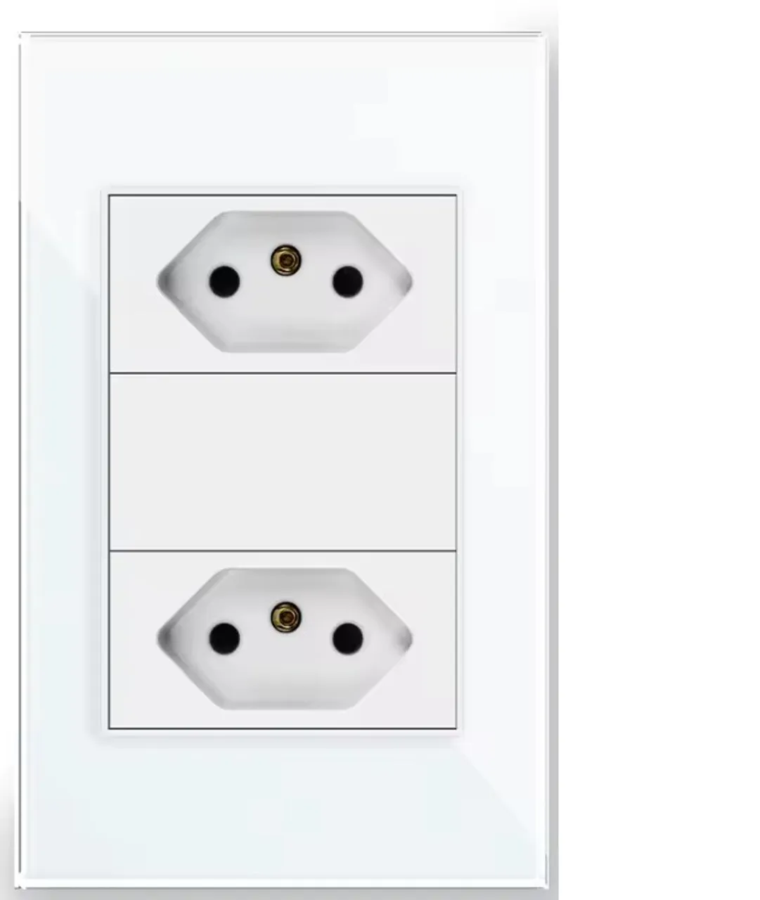 Tomadas e interruptores de vidro branco - Nunca Usados