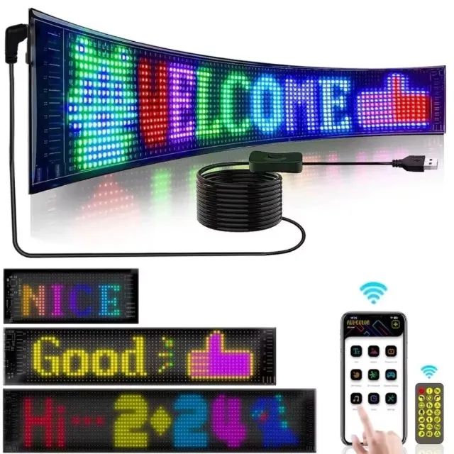 Painel Letreiro Matrix Led USB Flexível Lojas Comércio fachadas