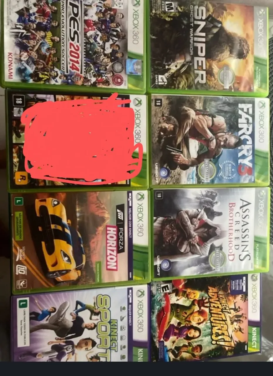 Games originais Xbox 360 mídia física, passo cartão