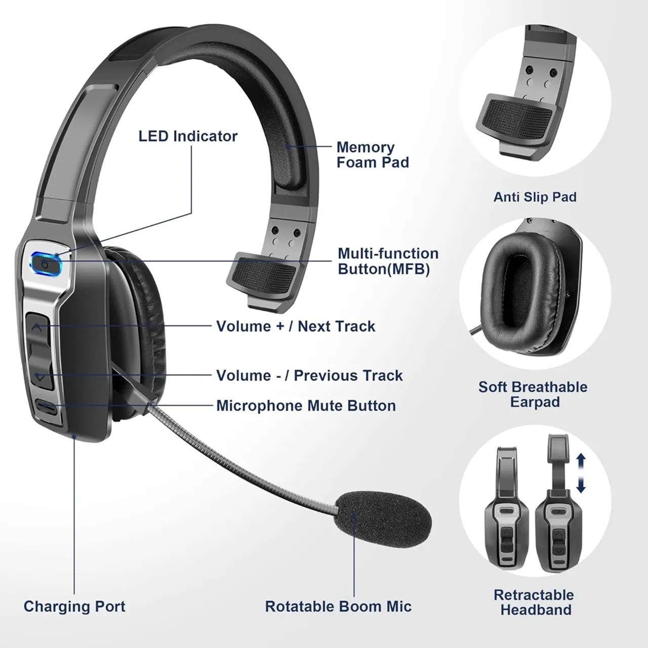 Headset Bluetooth com Microfone para Celular, Computador e Notebook64363331625090123