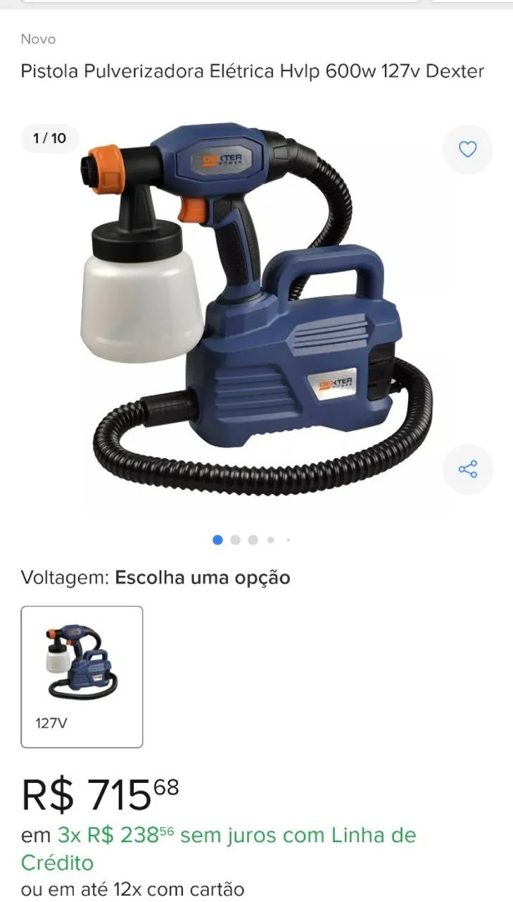 Pistola Pulverizadora Elétrica Hvlp 600w 127v Dexter - Foto 5