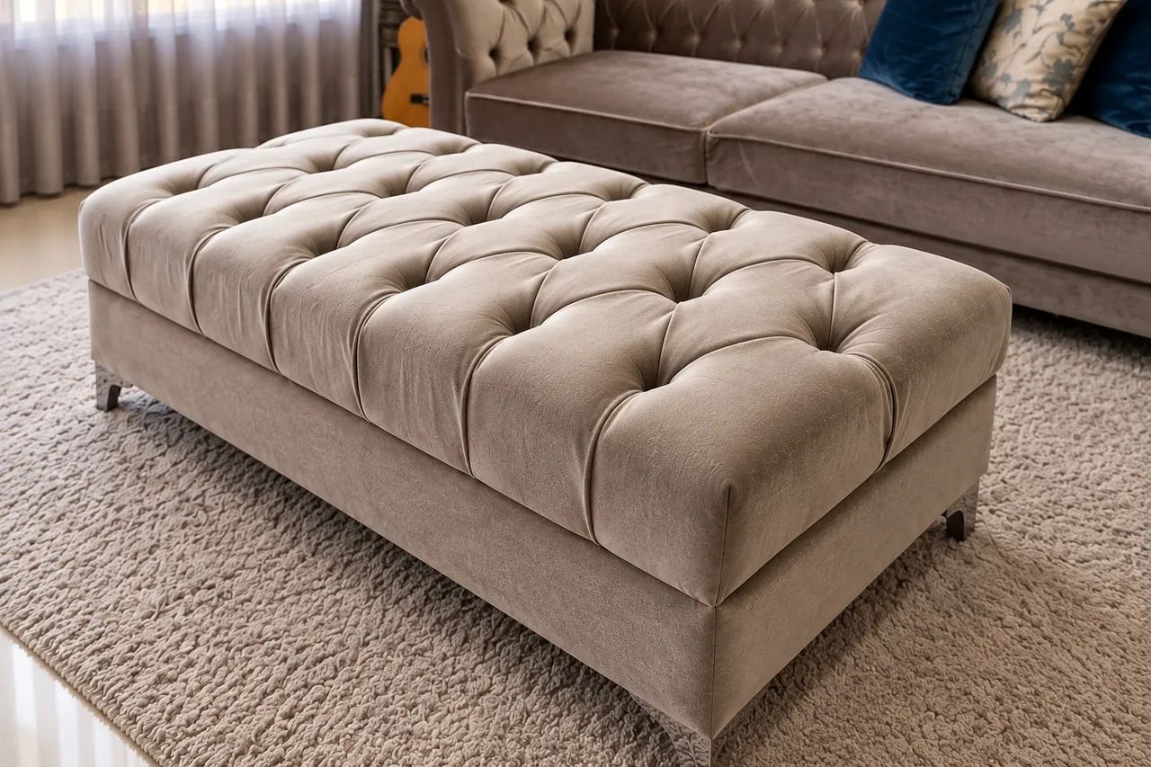 Chaise / Puff Capitonê Sofisticado - Excelente Estado