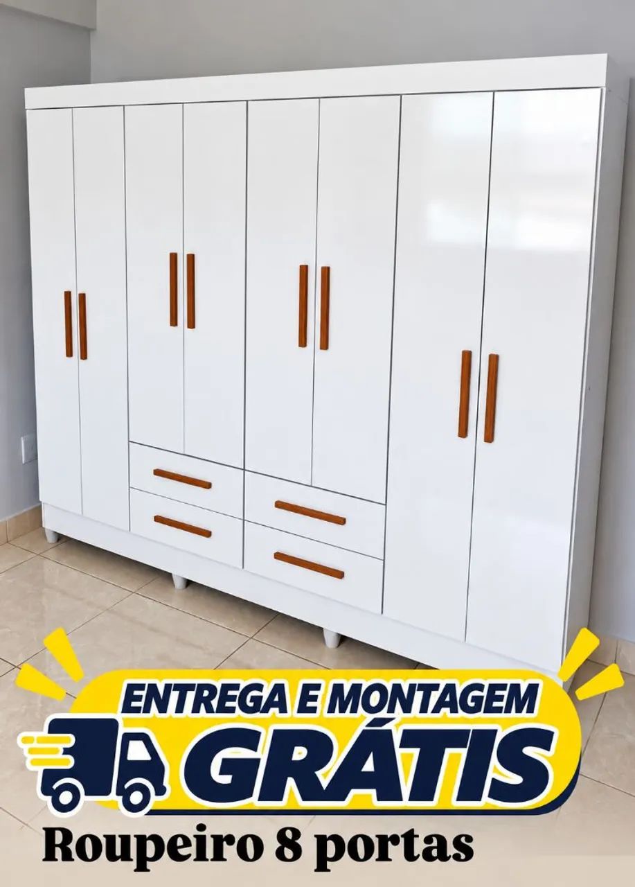 Roupeiro Branco 8 portas 